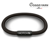 Sustainable OceanYarn NOTCH Bracelet - Jet Black with Black Clasp