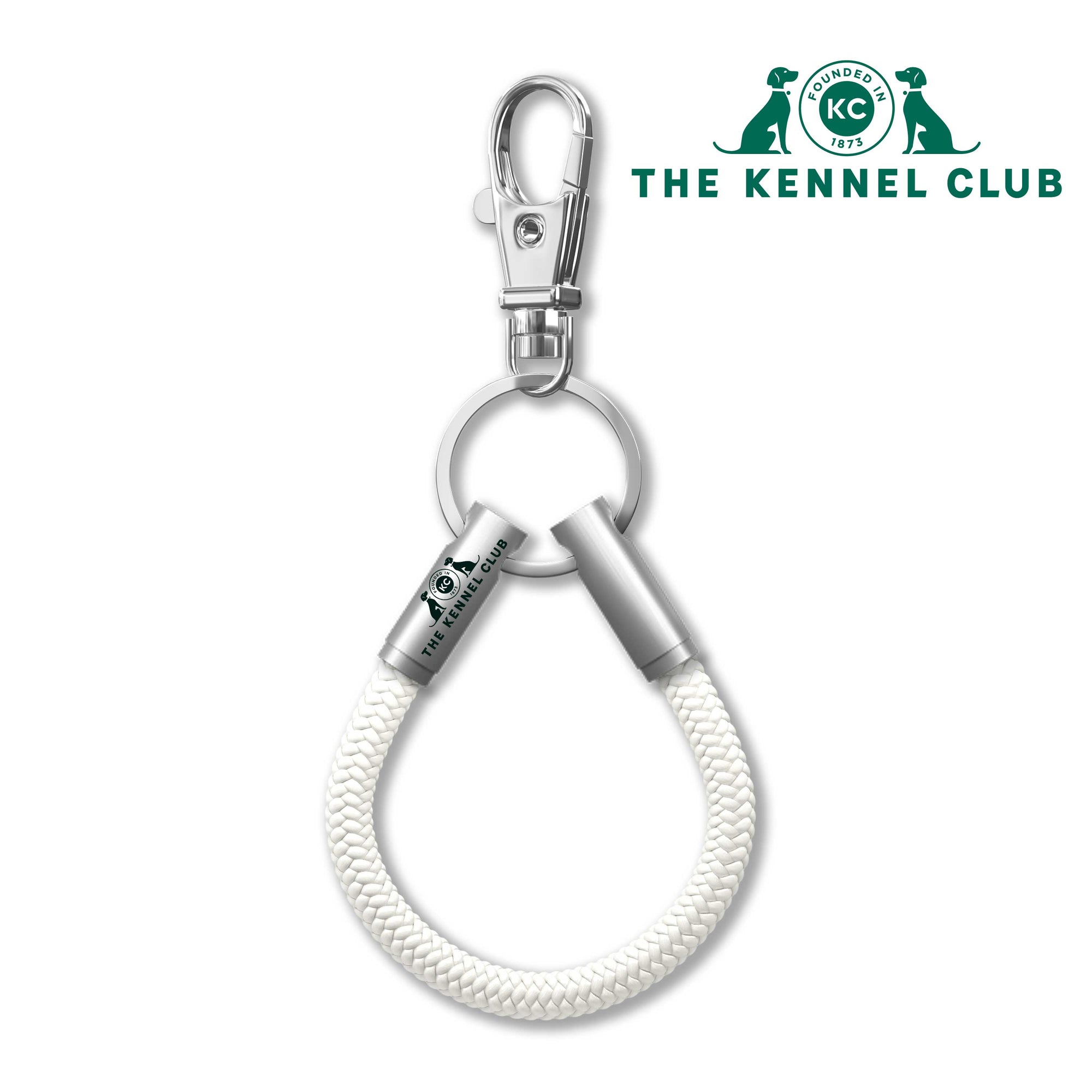 Kennel Club Official White Cord NOTCH Loop with stainless steel ends