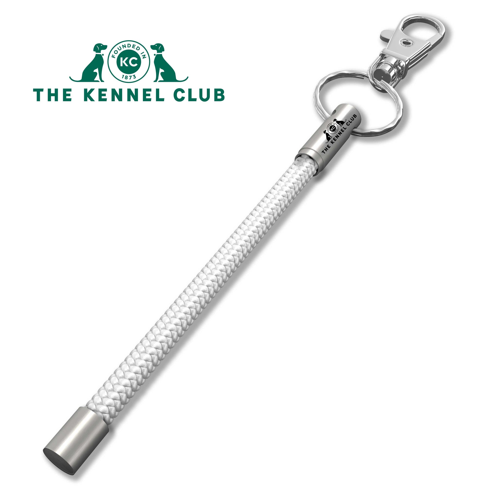 Official Kennel Club White Cord NOTCH Tale with stainless steel ends