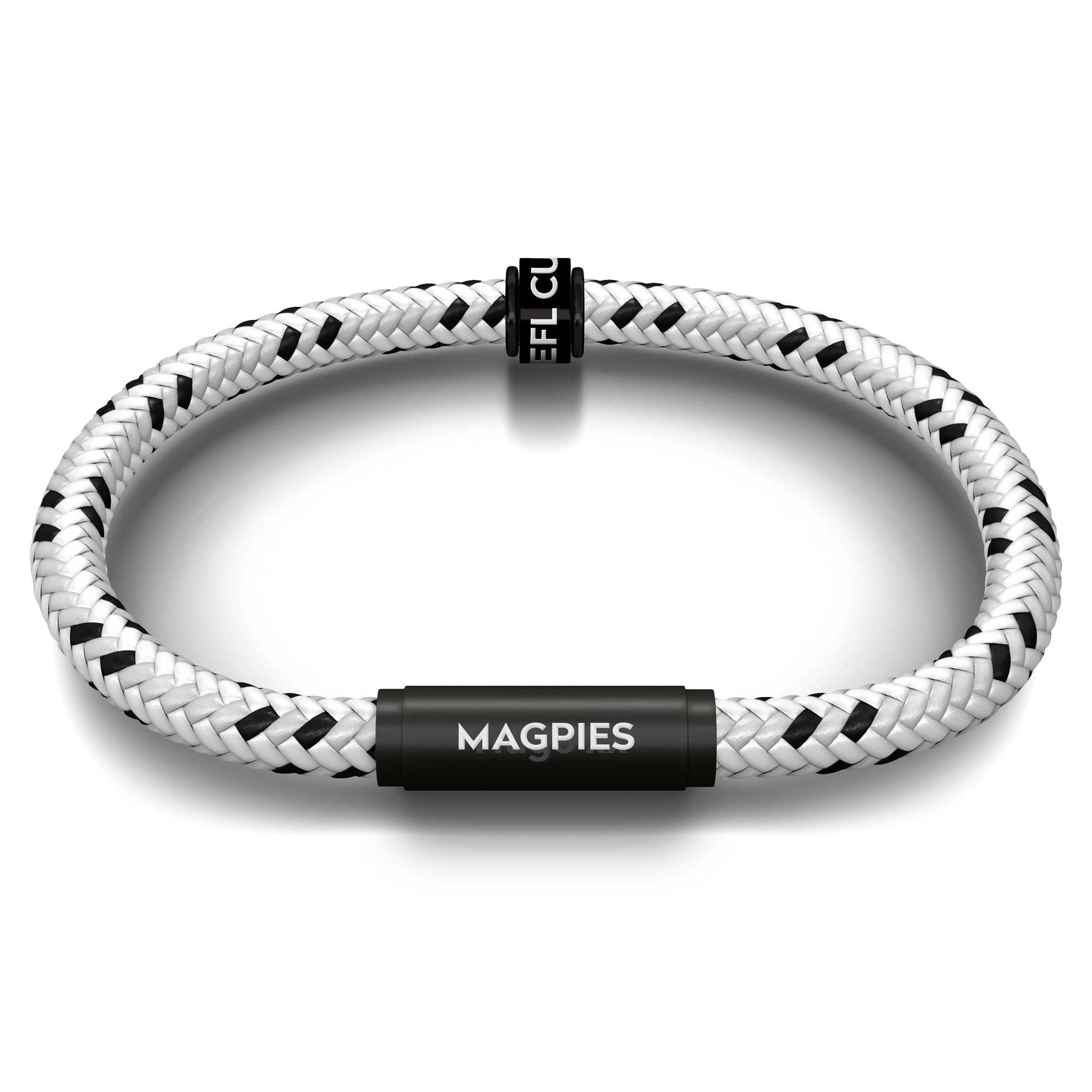 NUFC EFL Cup Winners Notch & Magpies Bracelet (Sleek Silver)