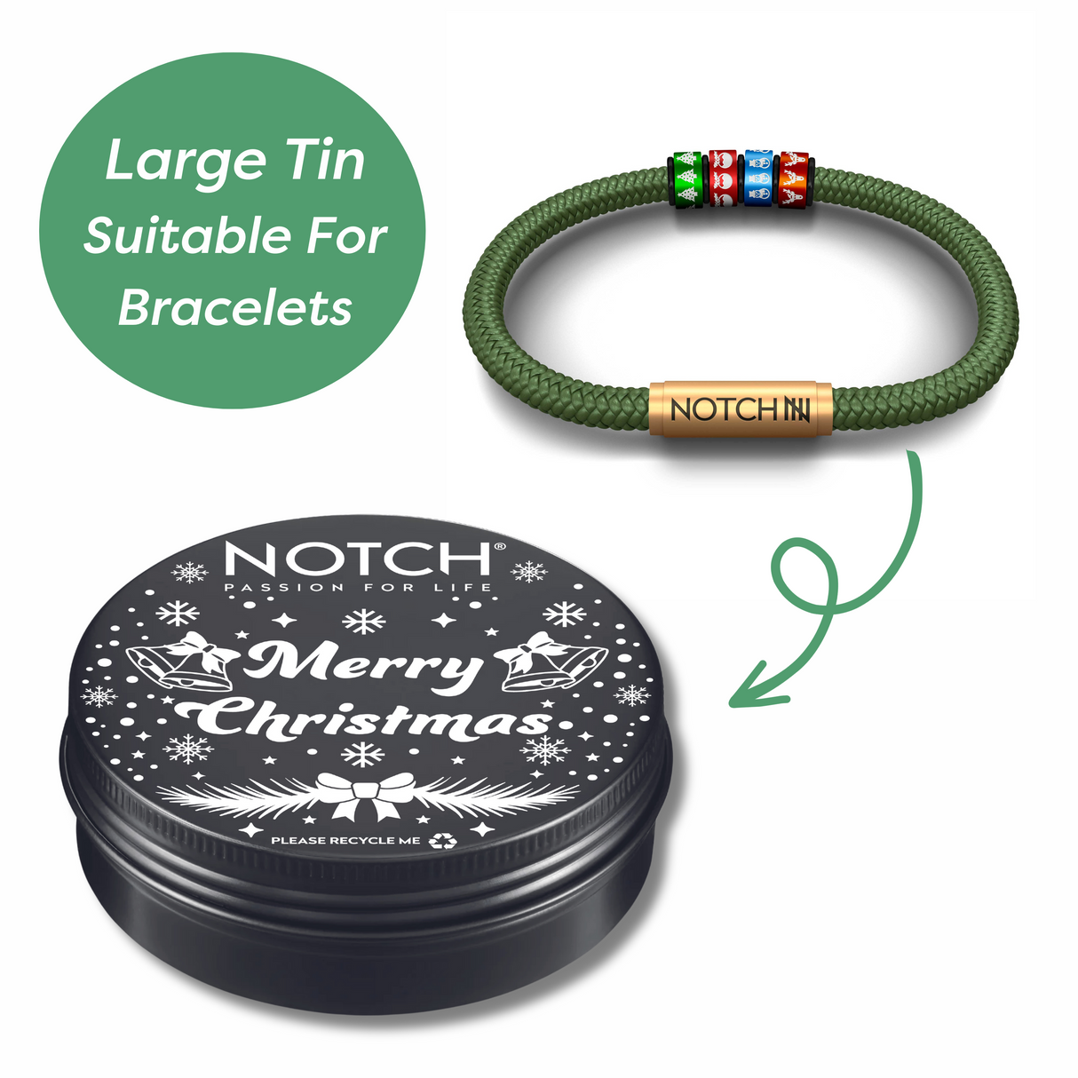 Large Merry Christmas Tin