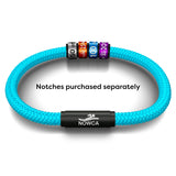 OCEANYARN NOWCA NOTCH BRACELET - AQUA MARINE WITH BLACK CLASP
