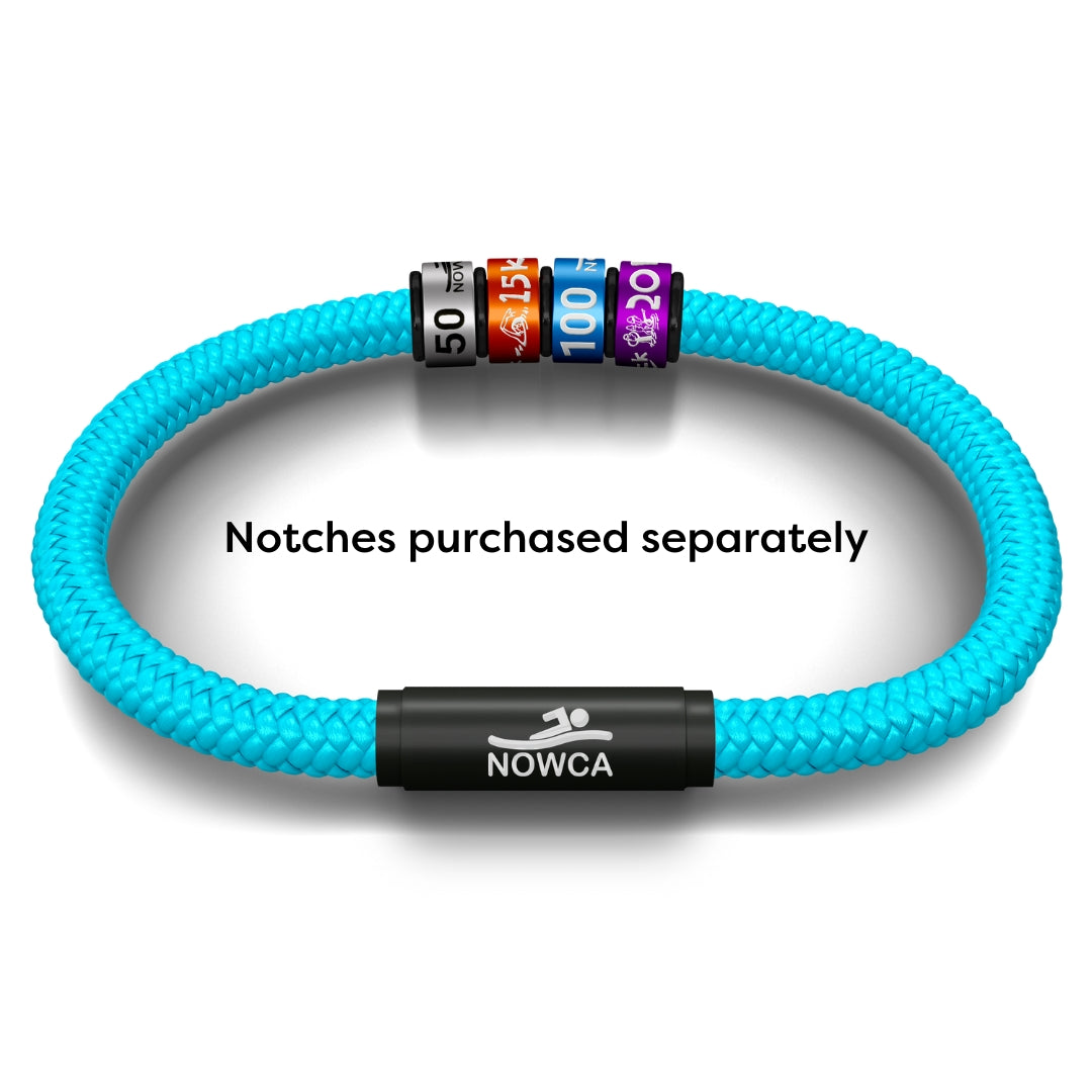 OCEANYARN NOWCA NOTCH BRACELET - AQUA MARINE WITH BLACK CLASP