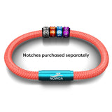 OCEANYARN NOWCA NOTCH BRACELET - CORAL WITH TEAL CLASP