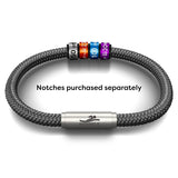 OCEANYARN NOWCA NOTCH BRACELET - ORCA WITH STAINLESS STEEL CLASP
