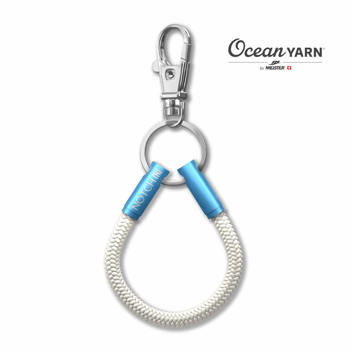 Sustainable OceanYarn NOTCH Loop - Natural with blue aluminium ends