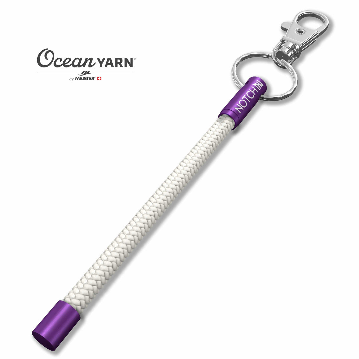 Sustainable OceanYarn NOTCH Tale - Natural with purple aluminium ends