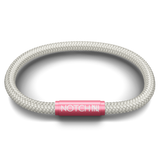 Sustainable OceanYarn NOTCH Bracelet - Natural with Pink Clasp