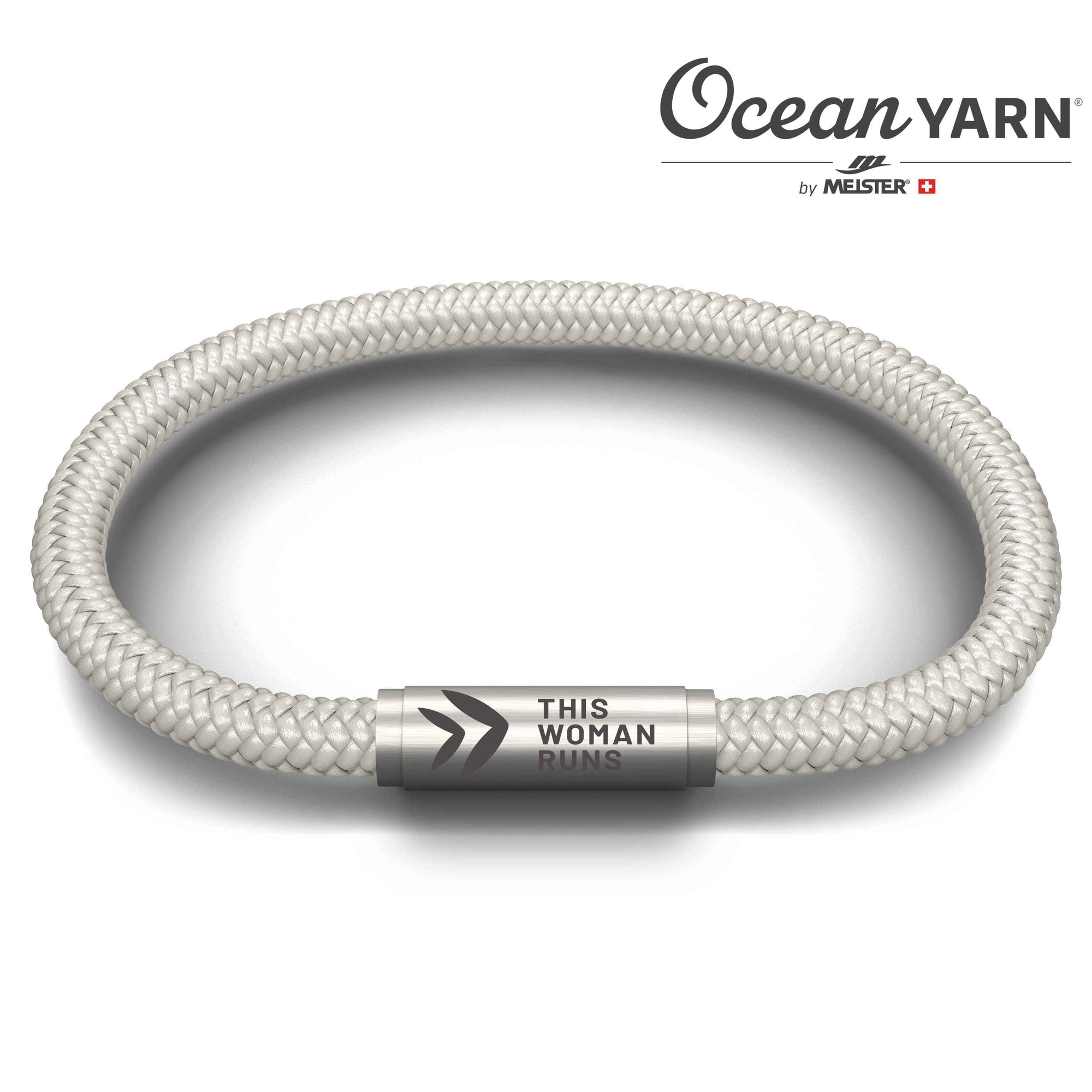 This Woman Runs OceanYarn NOTCH Bracelet - Natural with Stainless Steel Clasp