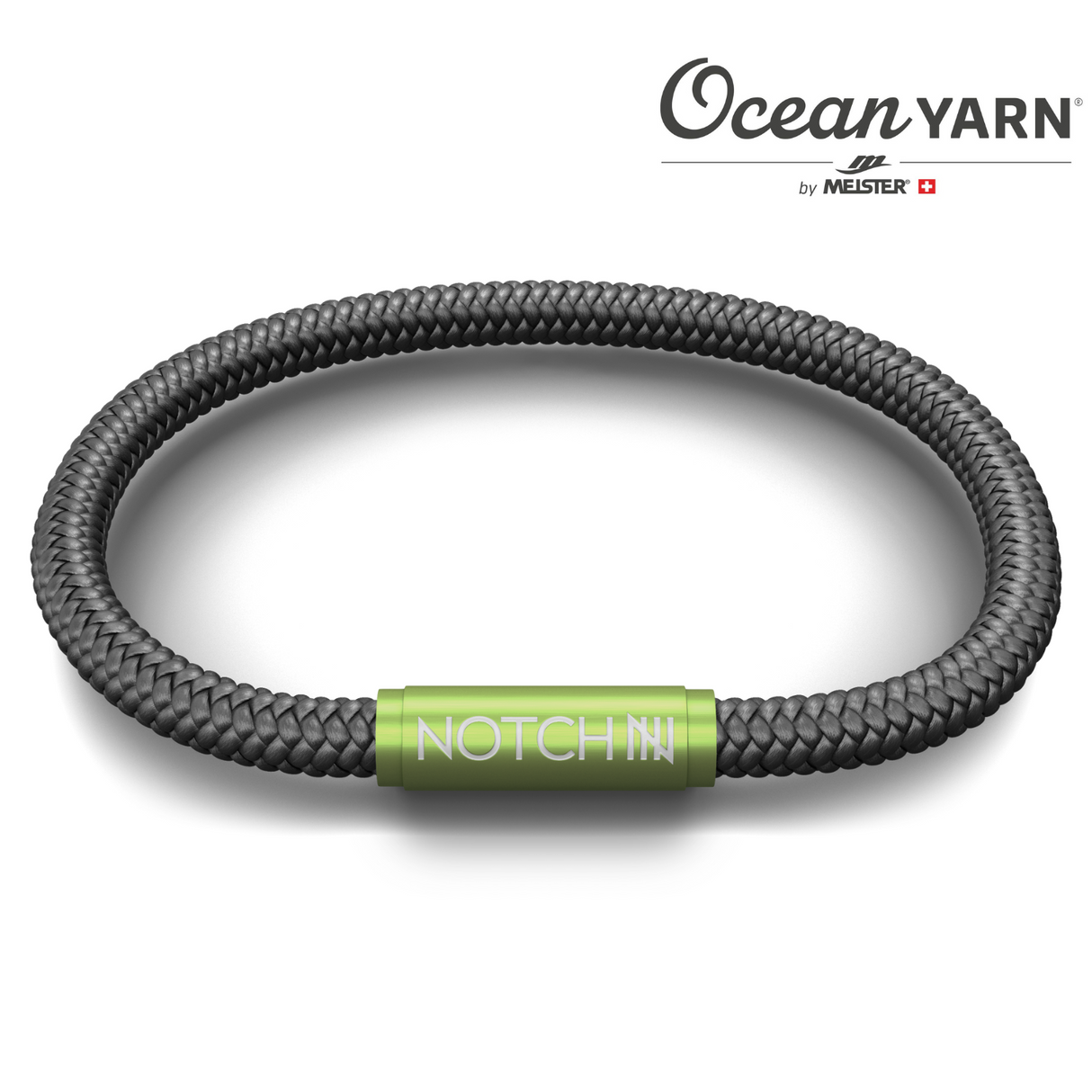 LIMITED EDITION Sustainable OceanYarn NOTCH Bracelet - Orca with Apple Clasp