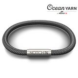 Sustainable OceanYarn NOTCH Bracelet - Orca with Stainless Steel Clasp