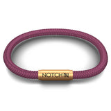 Solid Plum Cord NOTCH Bracelet with Brass Clasp