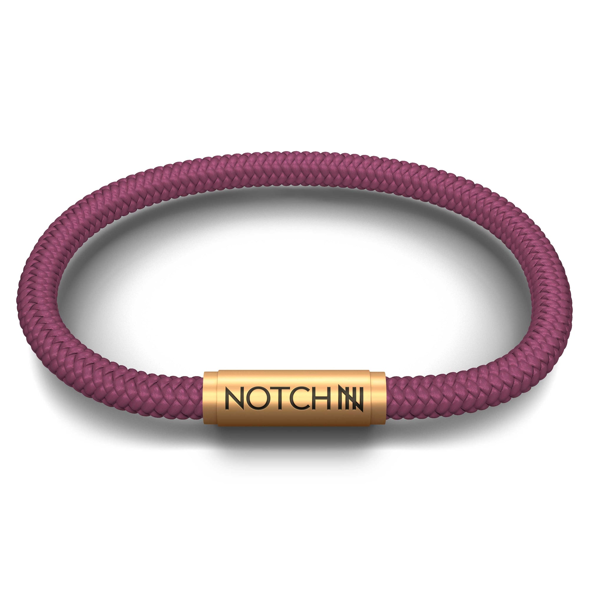 Solid Plum Cord NOTCH Bracelet with Brass Clasp