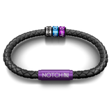 Stronger Life Leather NOTCH Bracelet with Three Personalised NOTCH Charms