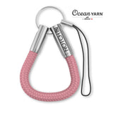 Powder Pink OceanYARN Loop Phone Dangler with stainless steel ends