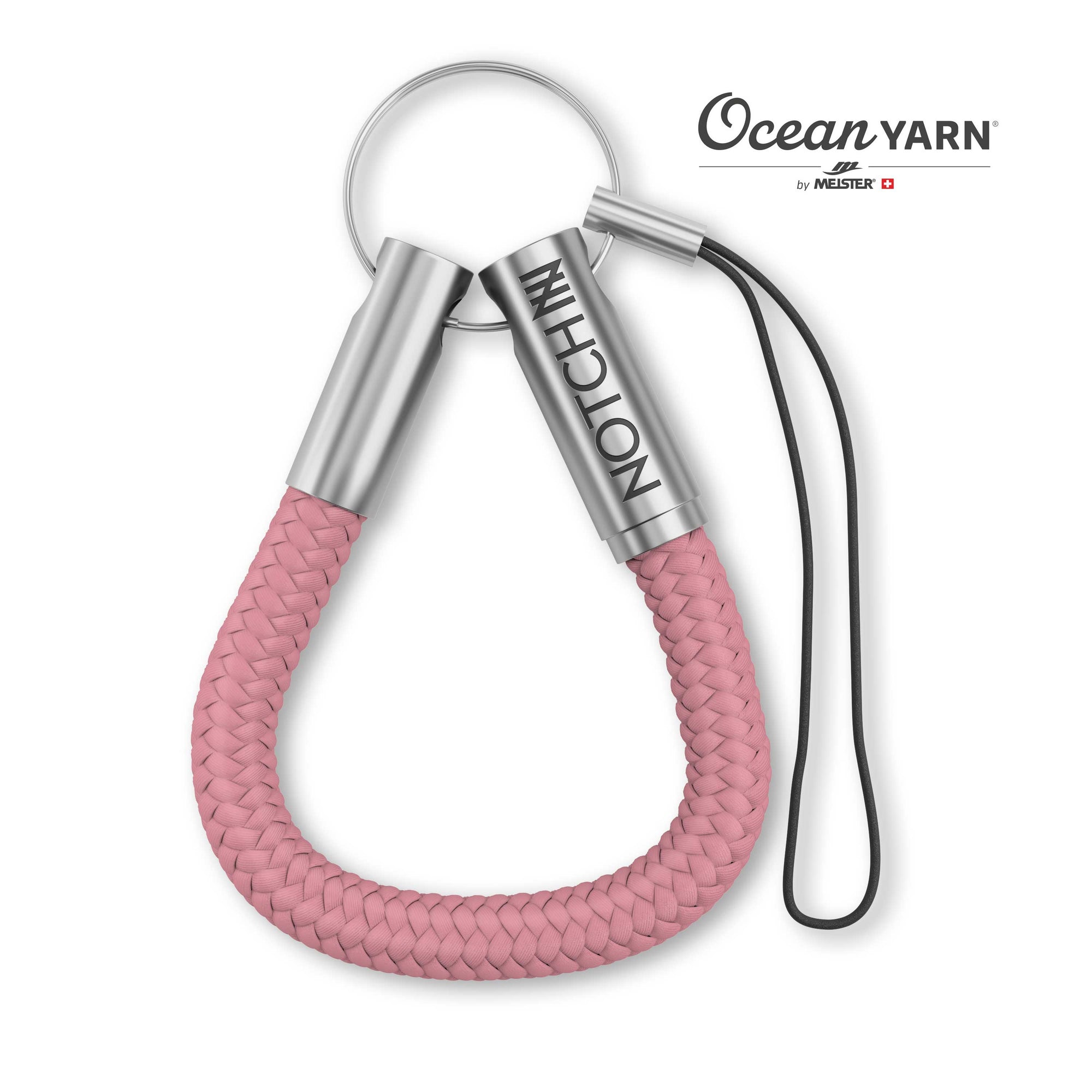 Powder Pink OceanYARN Loop Phone Dangler with stainless steel ends