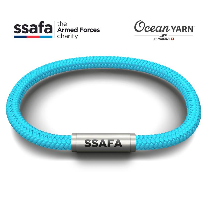 RAF OceanYarn NOTCH Bracelet - Aqua Blue with SSAFA Clasp