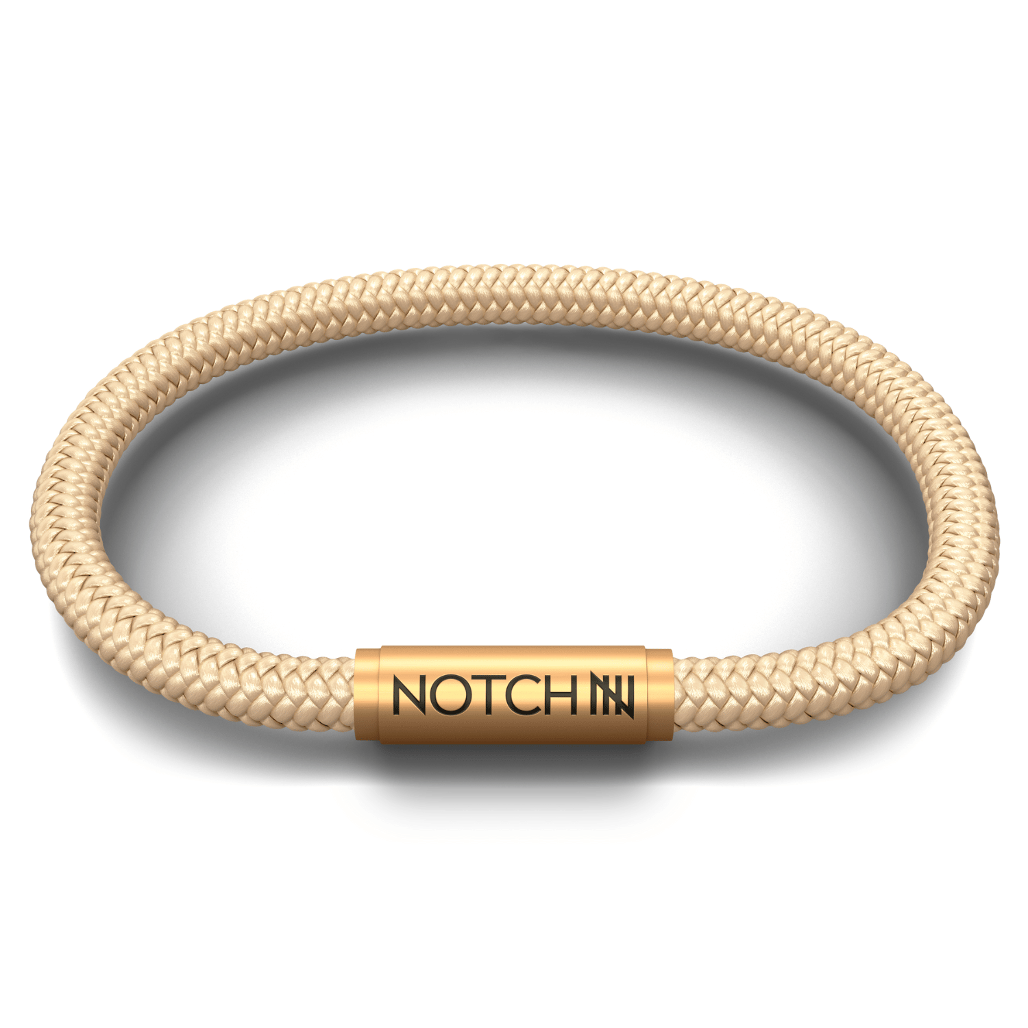 Sustainable OceanYarn NOTCH Bracelet - Sand with Brass Clasp