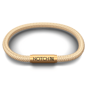 Sustainable OceanYarn NOTCH Bracelet - Sand with Brass Clasp