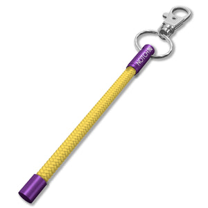 Solid Yellow Cord NOTCH Tale with purple aluminium ends