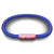 This Woman Runs Solid Blue Cord NOTCH Bracelet with Pink Clasp