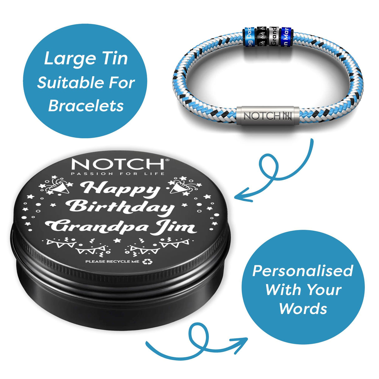 Large Happy Birthday Tin - Personalised