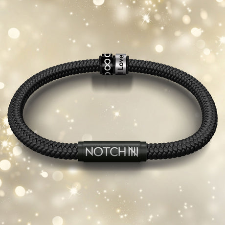 Bri Test V2 Men's Black Cord Bracelet with Black Clasp plus Notches (Copy)