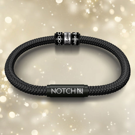 Bri Test V2 Men's Black Cord Bracelet with Black Clasp plus Notches (Copy)