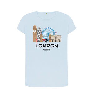 Sky Blue Women's 26.2 London Black Text T-Shirt