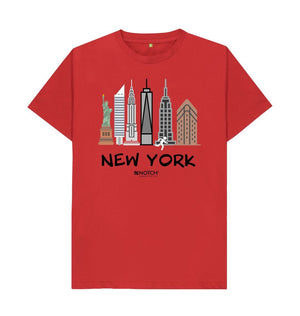 Red New York 26.2 Black Text Men's T-Shirt
