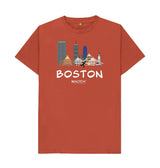 Rust Boston 26.2 White Text Men's T-Shirt