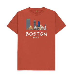Rust Boston 26.2 White Text Men's T-Shirt