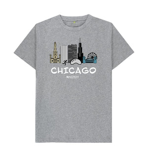 Athletic Grey Chicago 26.2 White Text Men's T-Shirt