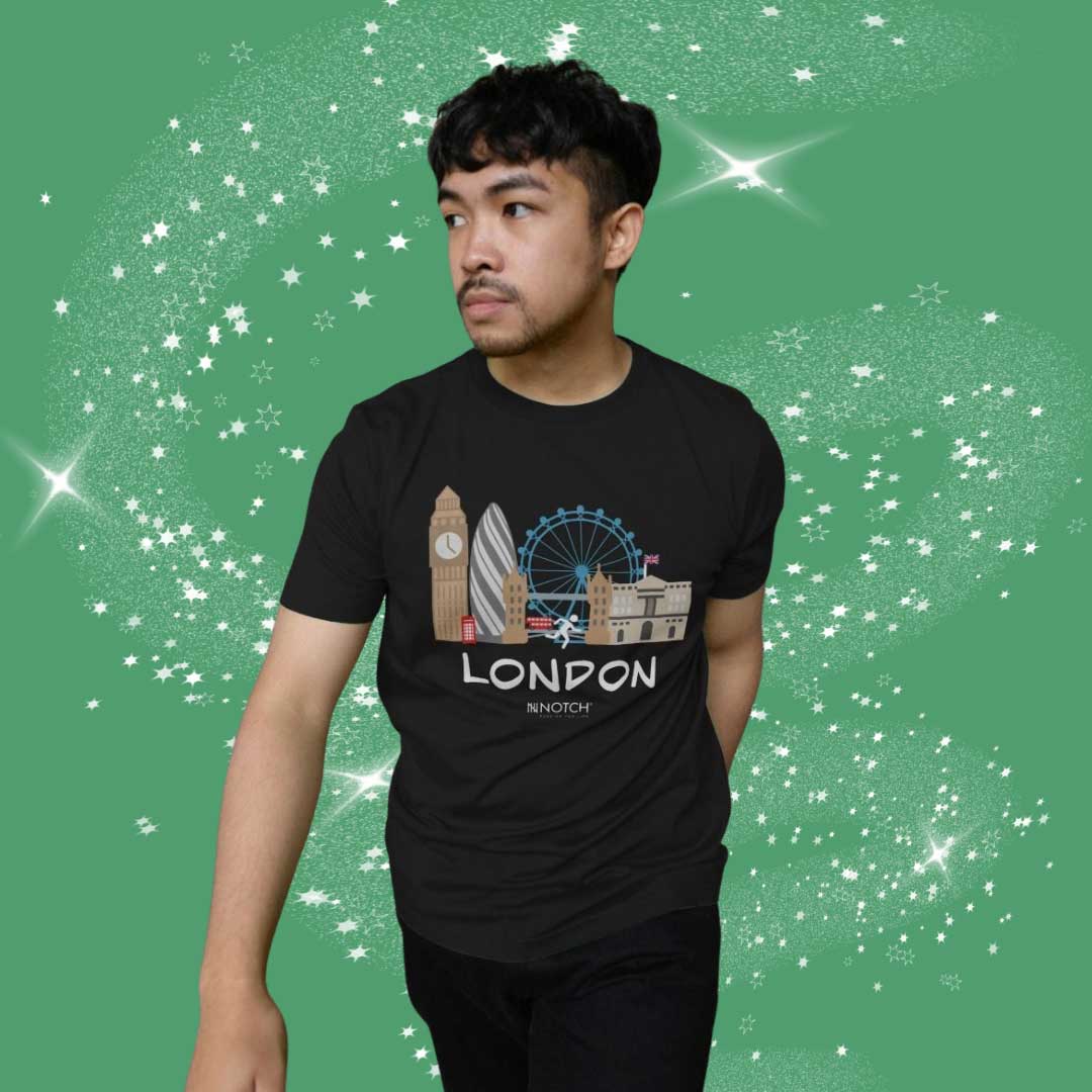 Men's 26.2 London White Text T-Shirt