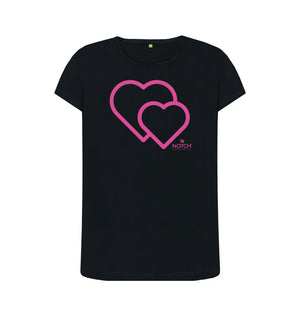 Black Women's Pink Heart T-Shirt