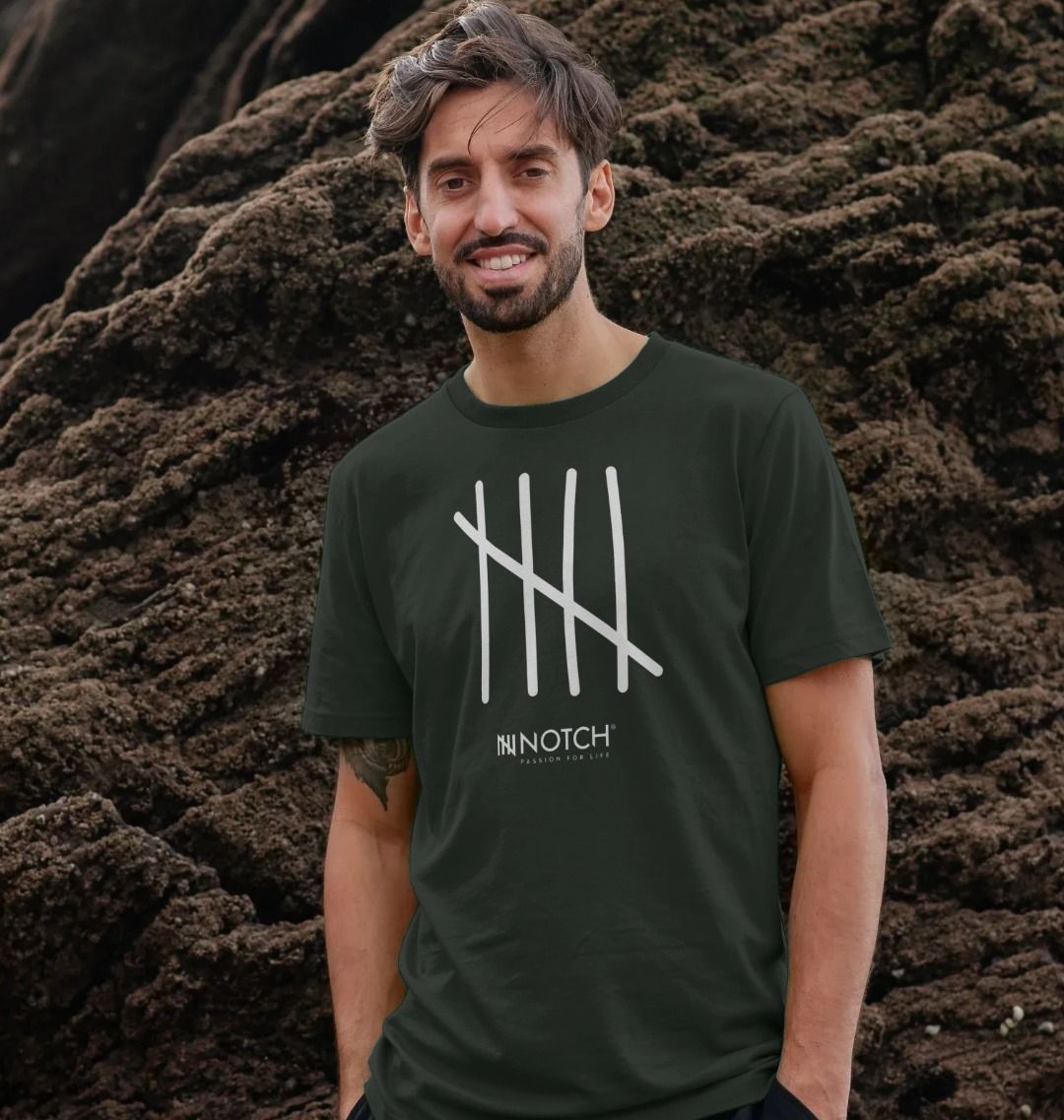 Men's All White Five Tally T-Shirt
