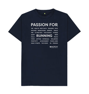 Navy Blue Men's Passion For Running T-Shirt