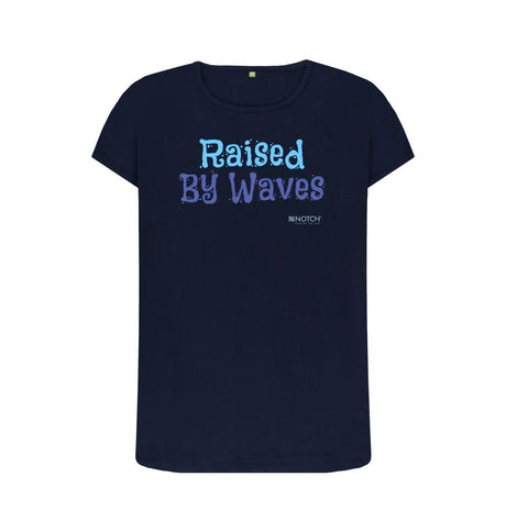 Navy Blue Women's Raised By Waves T-Shirt