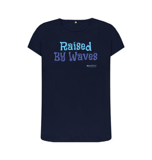 Navy Blue Women's Raised By Waves T-Shirt