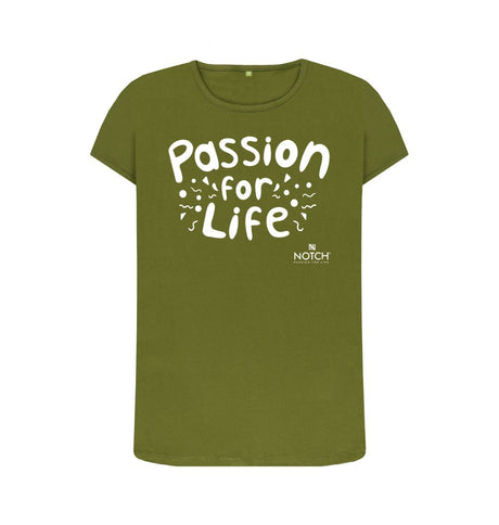 Moss Green Women's Bubble Passion for Life T-Shirt