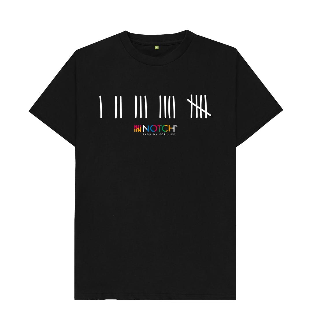 Black Men's White Tally T-Shirt