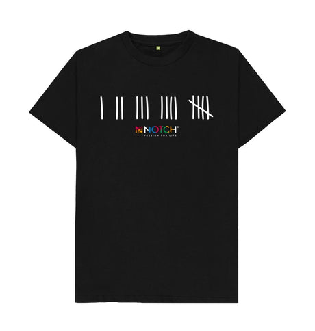 Black Men's White Tally T-Shirt