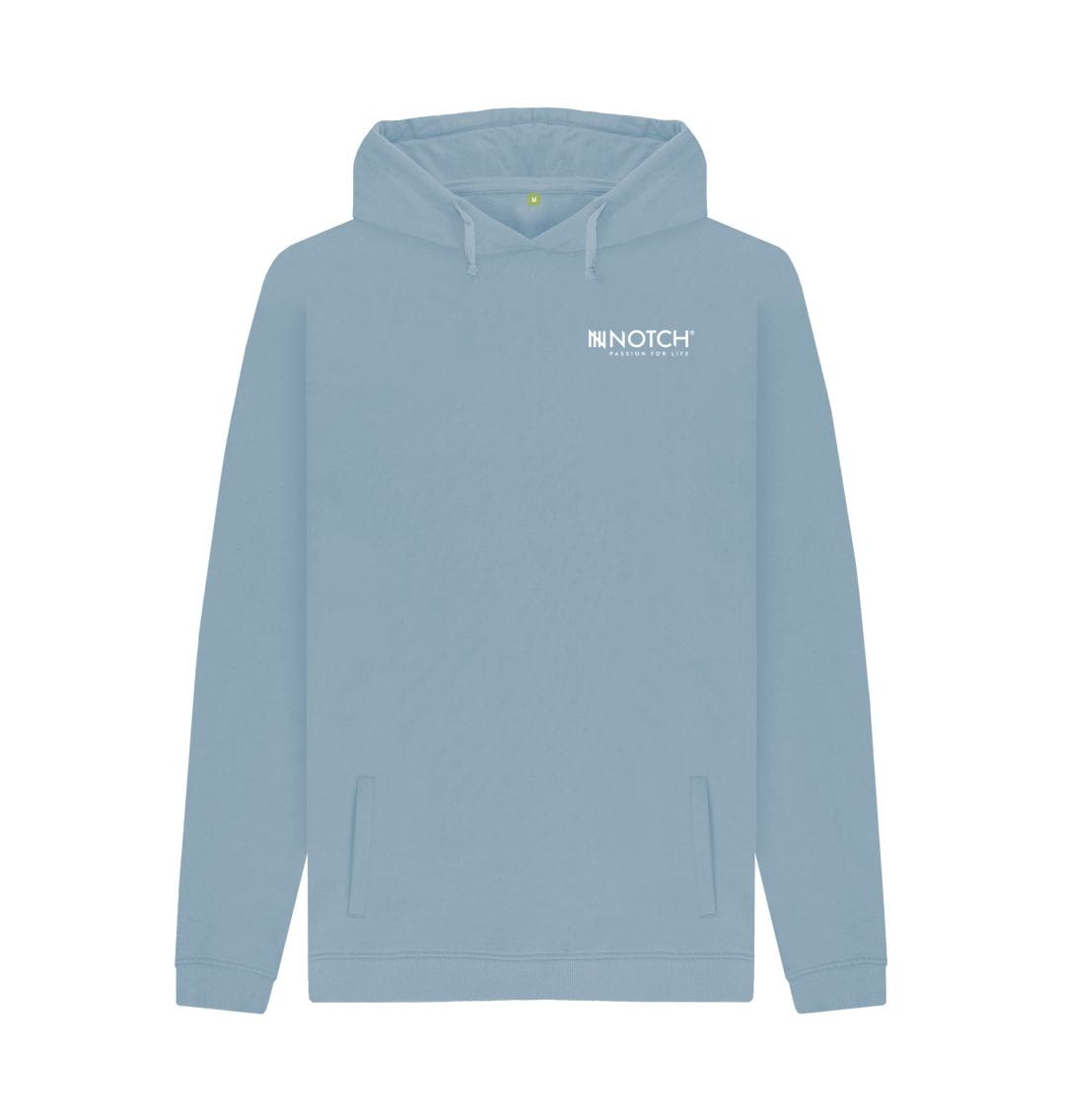 Stone Blue Men's Small Logo Notch Hoodie