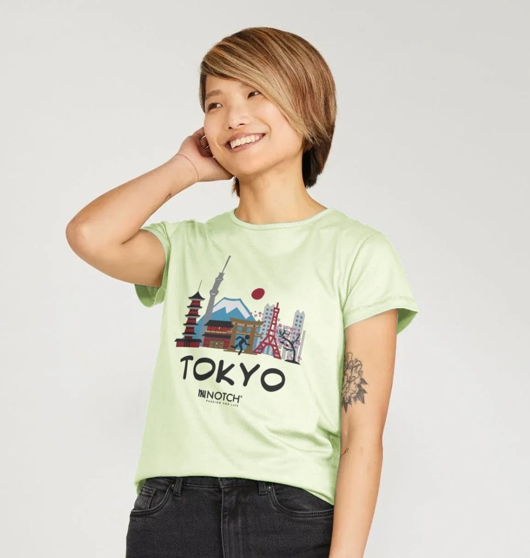 Women's 26.2 Tokyo Black Text T-Shirt