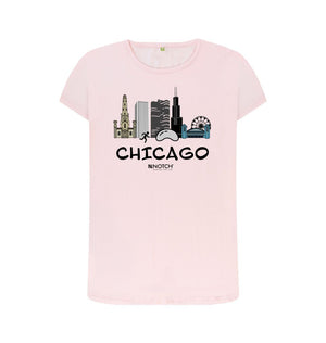 Pink Chicago 26.2 Black Text Women's T-Shirt