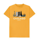 Mustard Chicago 26.2 White Text Men's T-Shirt
