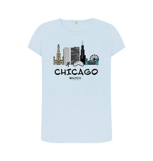 Sky Blue Chicago 26.2 Black Text Women's T-Shirt