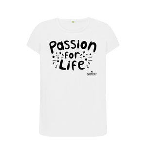 White Women's Black Bubble Passion For Life T-Shirt