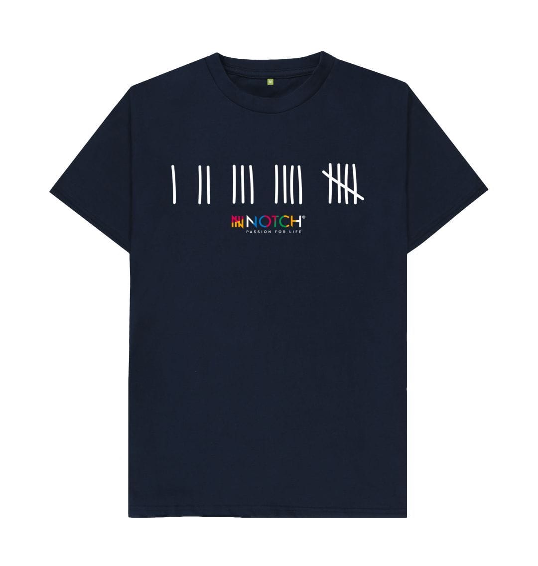 Navy Blue Men's White Tally T-Shirt