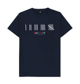Navy Blue Men's White Tally T-Shirt